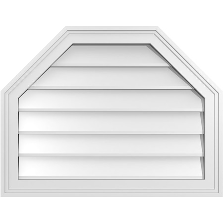 Ekena Millwork Octagonal Top Surface Mount PVC Gable Vent w/ 2"W x 1-1/2"P Brickmould Frame, 26"W x 20"H GVPOT26X2002SN
